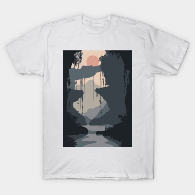 cave illustration T-Shirt by Mousely 